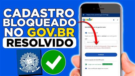 cadastro de usuário bloqueado gov.br